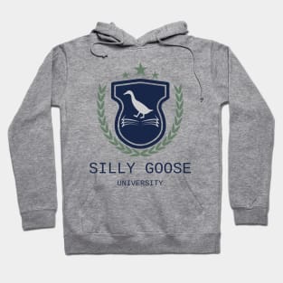 Silly Goose University - Walking Goose Blue Emblem With Green Details Hoodie